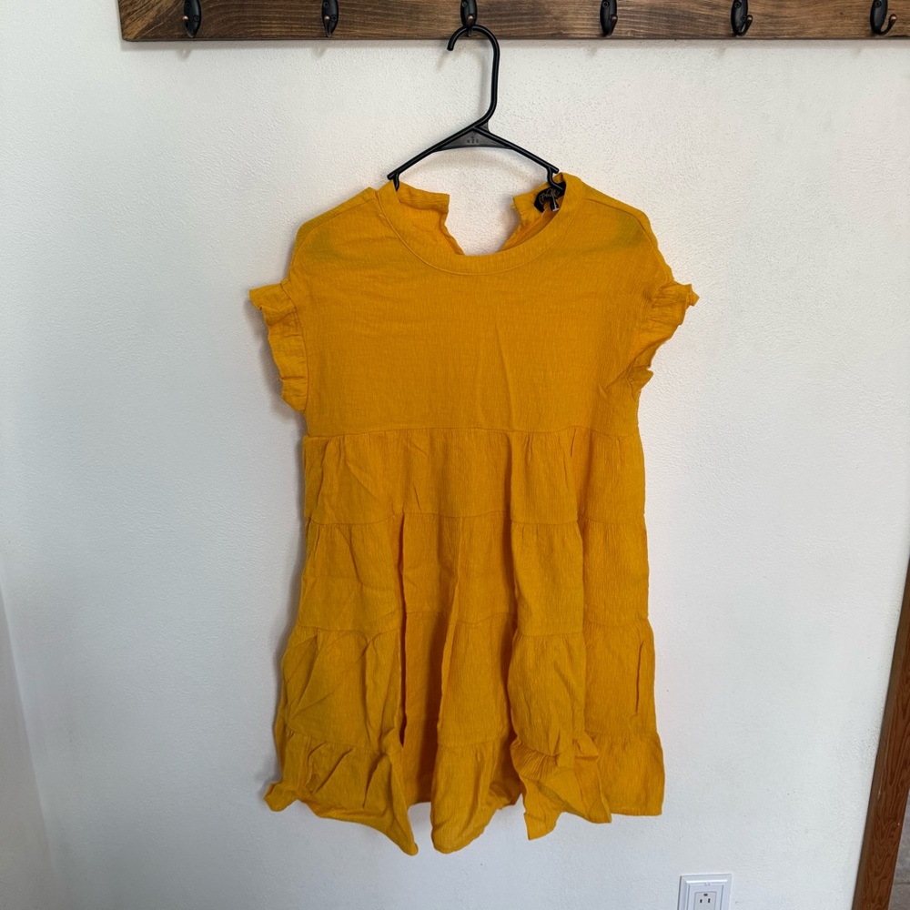Petal Roz Mustard Ruffle Mini Dress - Picture 1 of 9